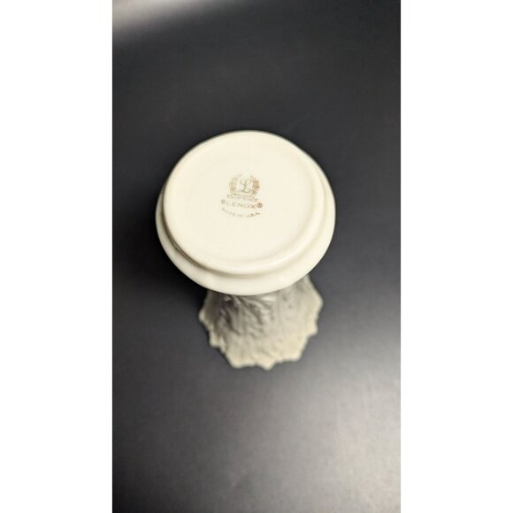 Lenox Woodland Collection White Vase Leaf Embossed Pattern Scalloped Rim USA - Picture 6 of 8